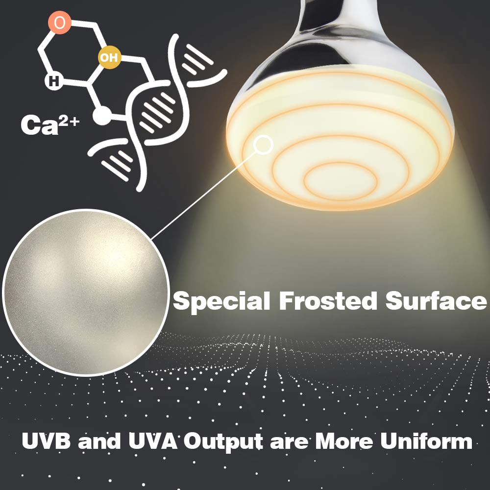 Lucky Herp 80 Watt Uva+Uvb Vapor Heat Lamp Bulb, High Intensity Self-Ballasted Heat Basking Lamp/Bulb/Light For Reptile And Amph